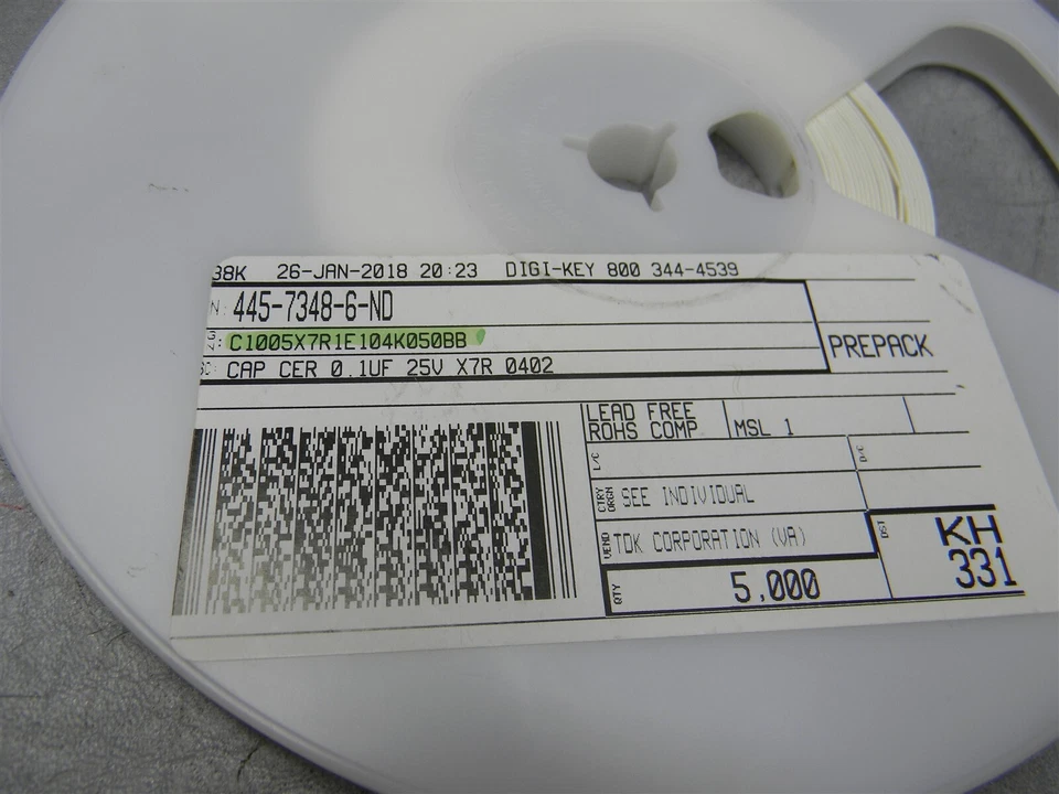 TDK Corporation C1005X7R1E104K050BB Ceramic Capacitors Reel of 2473 - Image 2 of 4