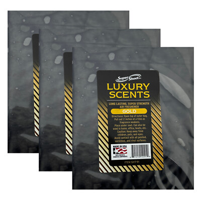 Super Sheet Under the Seat Air Fresheners Large Luxury Scents Gold, 3 Packs
