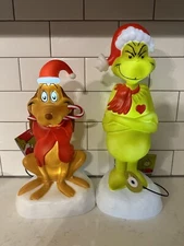 The Grinch Max 14” Blow Mold LED Light Up Table Top Christmas Holiday Lot 2024