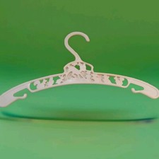 Vintage White Baby World USA Plastic Clothes Hanger - Bambi  Forest Friends