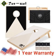 Solid Wood Premium Cornhole Set 3Ftx2Ft Game Boards w/8 Corn Toss Bags