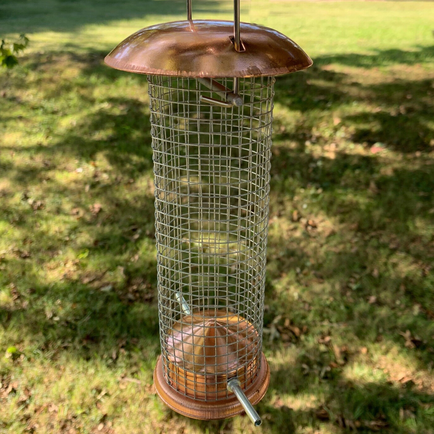 Hanging Bird Nut Peanut Feeder 2 Feeding Ports Garden Wild Birds Copper Style