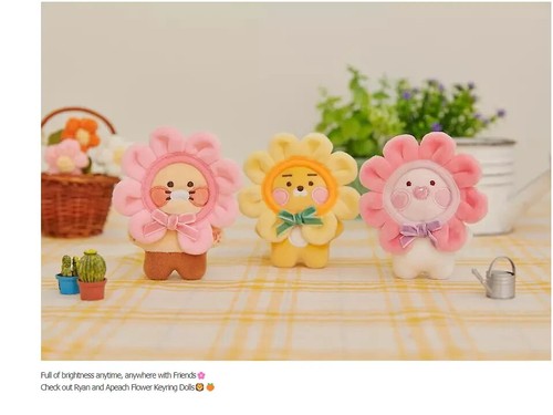 Kakao Friends Flower Ball Blush Keyring Doll Car Bag Charm Fashion Accessory - Picture 2 of 12