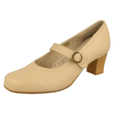 Ladies Da Bella Mary Jane Style Block Heel Court Shoe Ascot