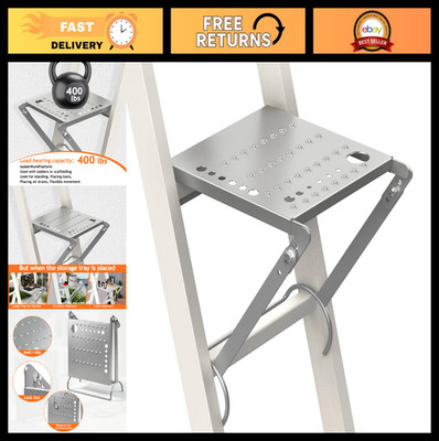 Heavy Duty Ladder Platform Attachment, Anti-Slip Step, Work Stand & Paint Tray H