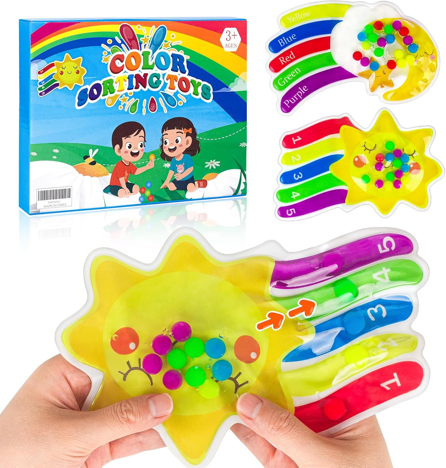 2PCS Color Sorting Sensory Toys for Toddlers to Boost Fine Motor Skills