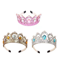 Crown Tiaras Headwear Crystal Princess Hairpiece for Cosplay Halloween Woman