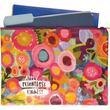 Double Sided File Folder Holder, Floral Design, 14.25 x 10 Inch