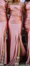 Pink satin bridesmaid  dresses size 0 dress 