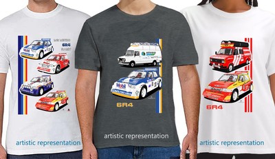 MG Metro 6R4 Rallye Auto Kunst T-Shirt - 5 verschiedene, einzigartige Designs