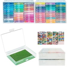 Spill-Proof 60PCS Diamond Painting Trays with Secure Lids - Ultimate Storage Box