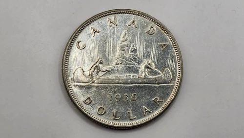 1936 Canada 1 Dollar Silver Coin - George V - KM#31