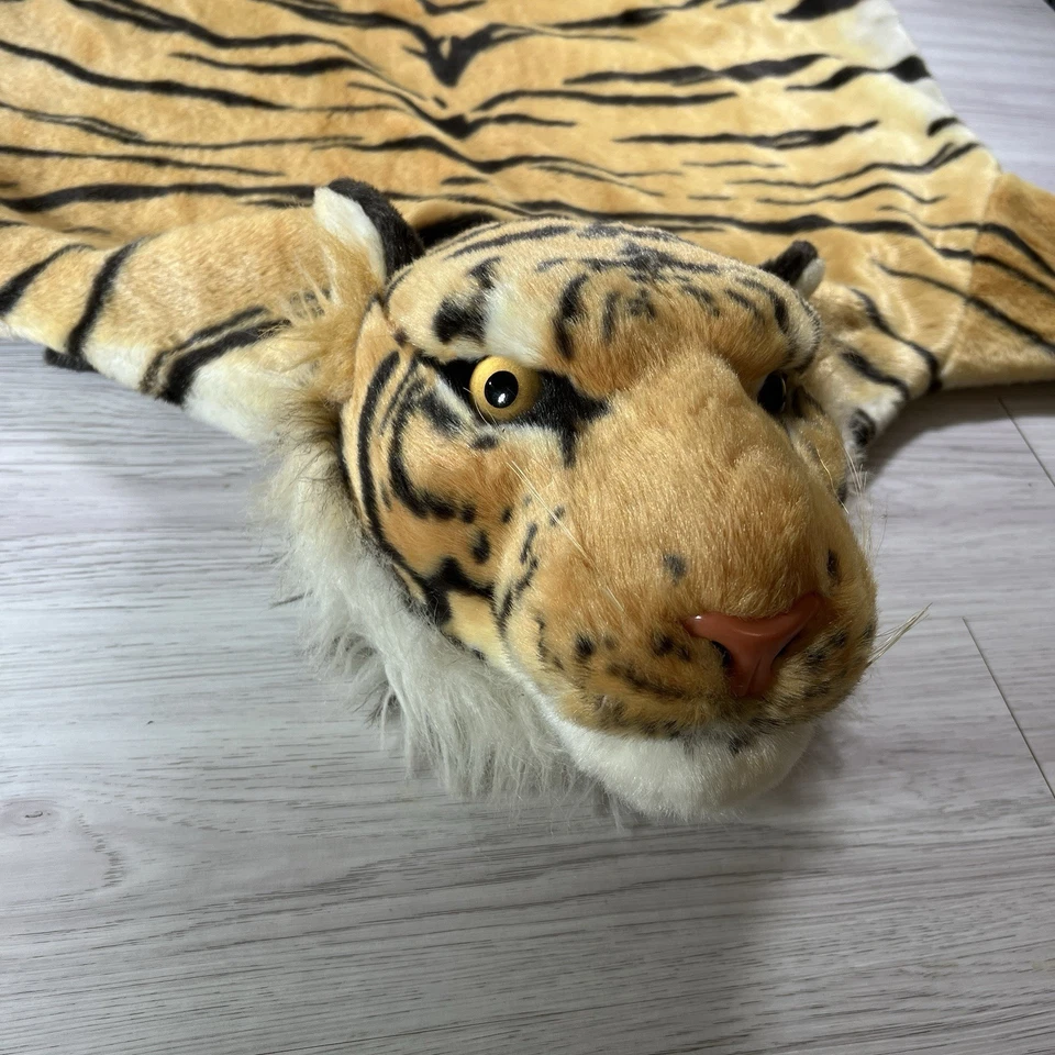BRUBAKER Realistic Plush Tiger Rug 72" x 42" Bengal Blanket Nordress Head Decor - Image 2 of 4