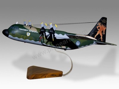 Lockheed C130H Hercules Greek Hellenic Air Force Mahogany Wood Handmade Model