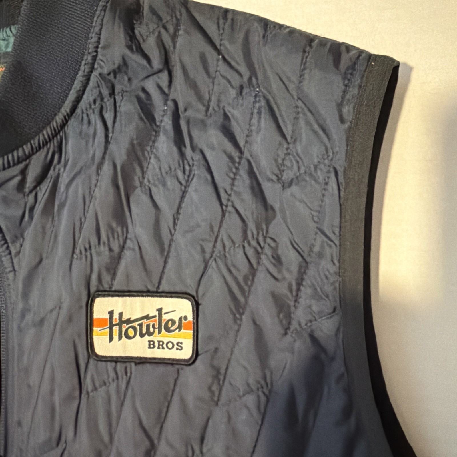Howlor Howler Bros Chisos Quilted Vest Mens Large Navy Blue Full Zip Puffer ...