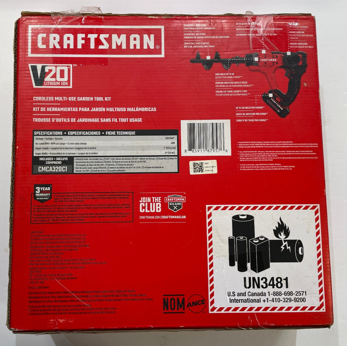 Craftsman Cordless Multi-Use Garden Tool Kit + Battery & Charger CMCA320C1 - NEW