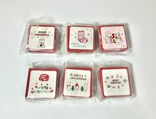 Lot of 144 Mini Merry Christmas Greeting Cards w/ Red Envelopes Various Designs