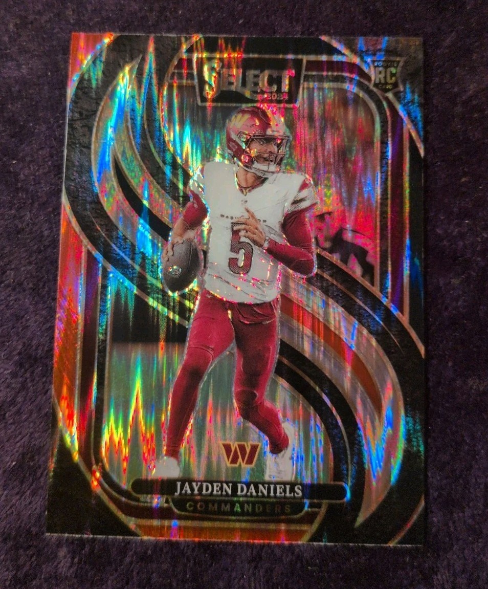 2024 Panini Select - Jayden Daniels (RC) Black & Red Shock Prizm #112 Premier 