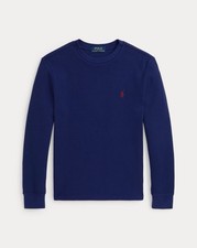 Polo by Ralph Lauren Kids Navy Blue Cotton Waffle Long Sleeve Jersey Tee 8 Boys