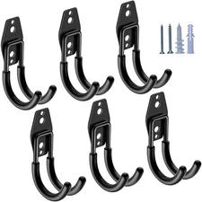 Heavy Duty Garage Hooks 6 Pack, J Shaped 2.6inch J Hook Black Small J Hook