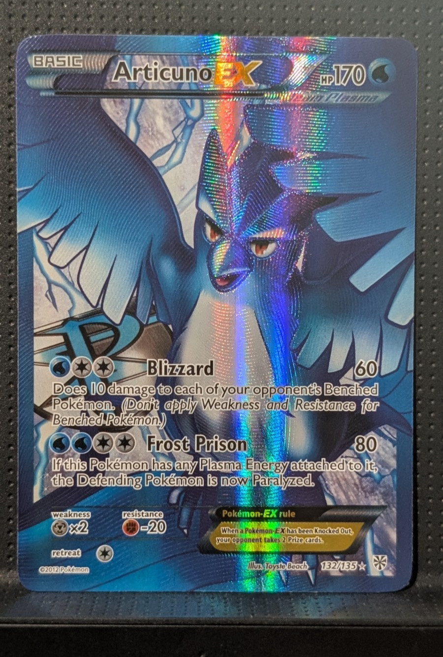 TEAM PLASMA ARTICUNO EX 132/135 PLASMA STORM POKEMON ENGLISH VLP+