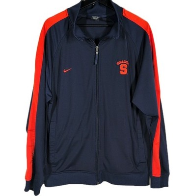 Nike Team Syracuse Orange Track Jacket Mens Sz M Blue Full Zip Sewn Logo