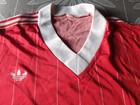 MAGLIA SHIRT JERSEY VINTAGE '80 ADIDAS FOOTBALL CALCIO RED WHITE BIANCOROSSA