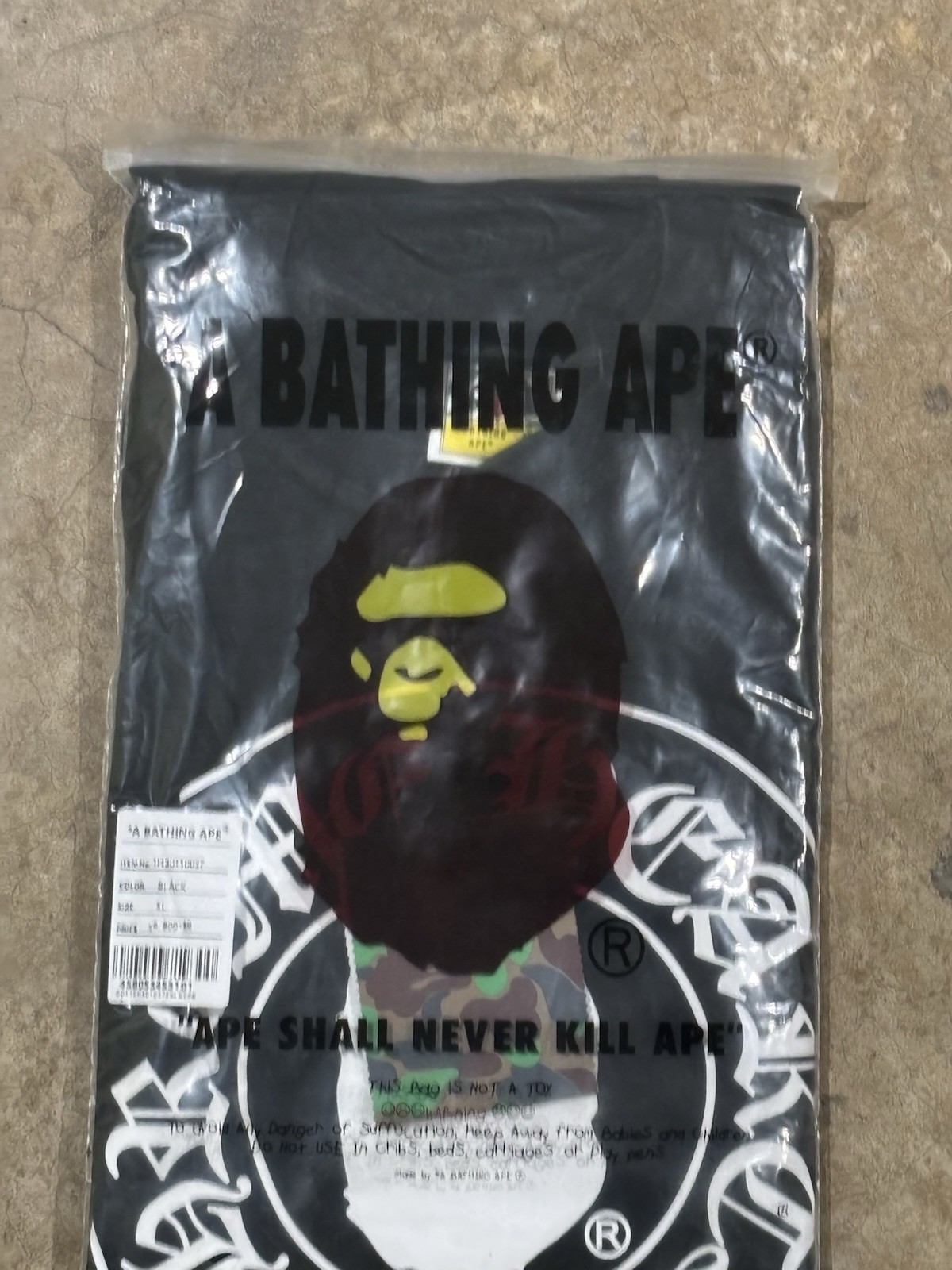 Bape x Chrome Hearts Black T-Shirt Size L Limited Edition Streetwear