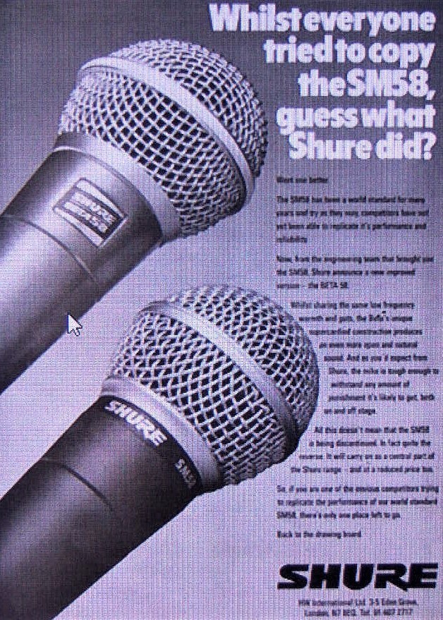 Vintage 1990s Shure Beta 58 / SM58 cardioid dynamic microphone w
