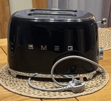 SMEG 50'S RETRO STYLE 2 SLICE TOASTER IN BLACK
