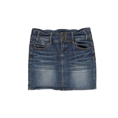 Promod Women's Blue Denim Short Button Closure Pencil Skirt Size M