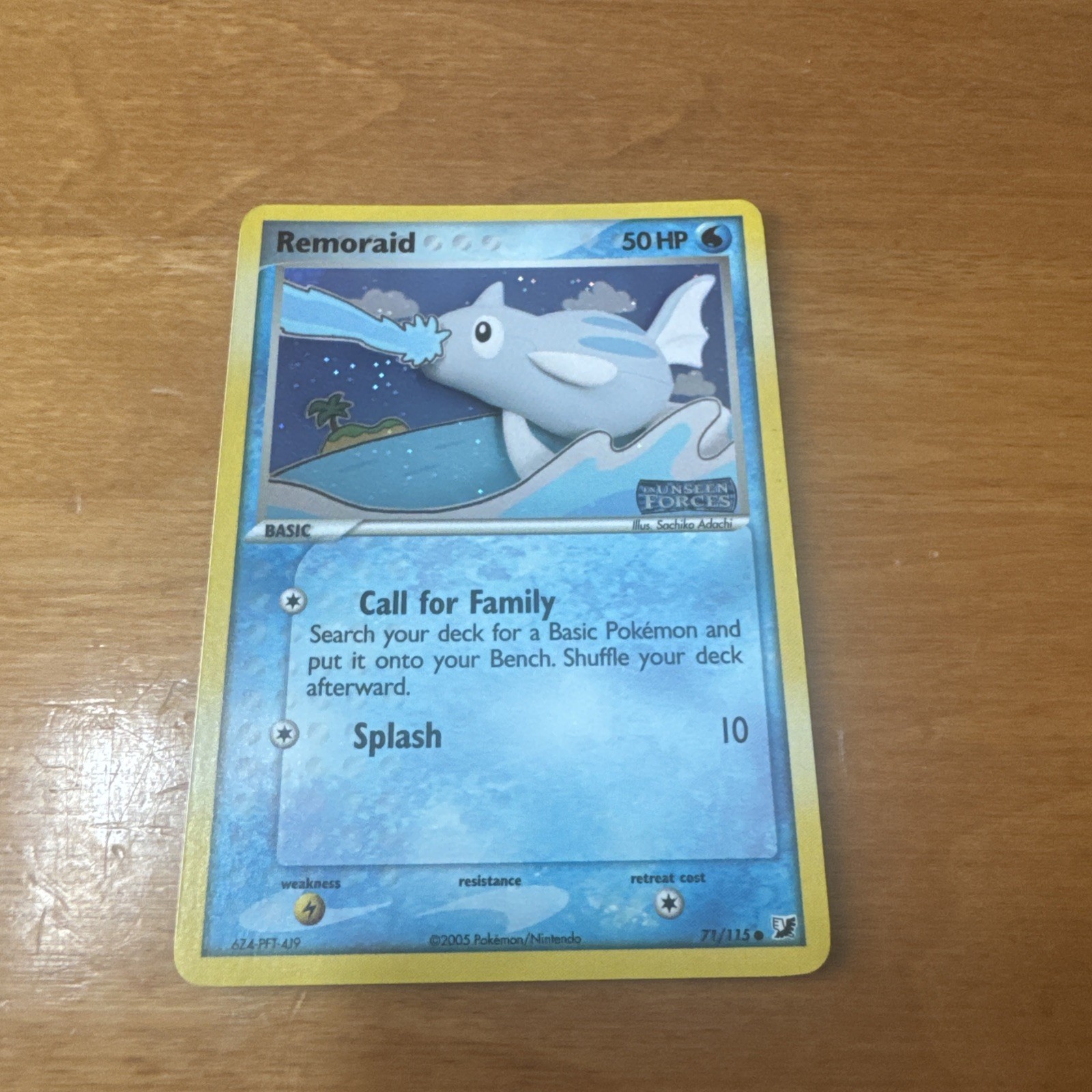 Pokemon 2005 EX Unseen Forces Remoraid #71/115 Inverted Reverse Holo Layer CGC 9