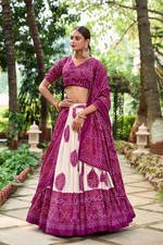 Heavy Work Tussar Silk Lehenga Choli Women  s Bridal Wedding Reception Wear