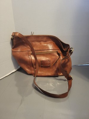 Giuliano Firenze Made in Italy Large Tan Brown Shoulder Body Bag Purse 