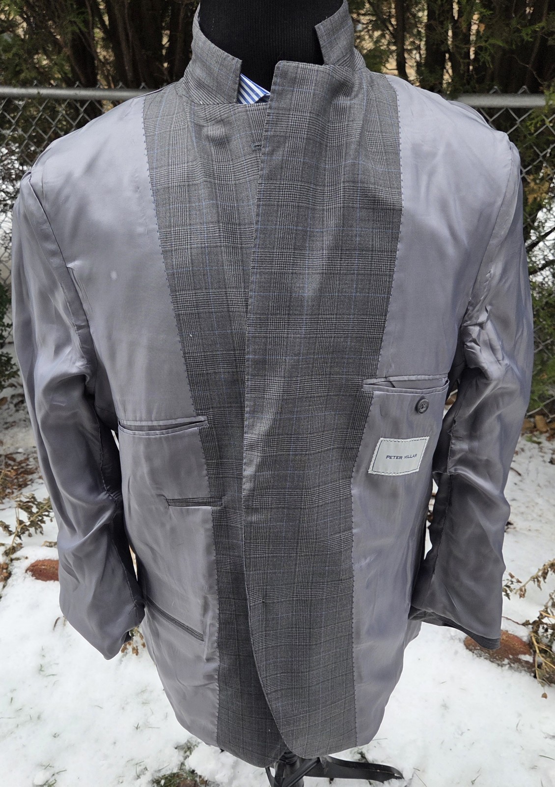 PETER MILLAR 100% Wool Gray Two Button Blazer Spo… - image 7