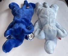 Peanut the Elephant Royal  Light Blue Lot Ty Beanie Buddies Large Plush Tag
