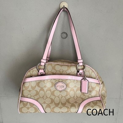 バッグ COACH mini signature shoulder bag pink COACH Signature Mini Shoulder Bag Pink Compact Handbag Genuine