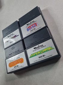 Vectrex Loose Cartridge Lot of 4 Tested Blitz, Berzerk, Star Trek, Hyper Chase