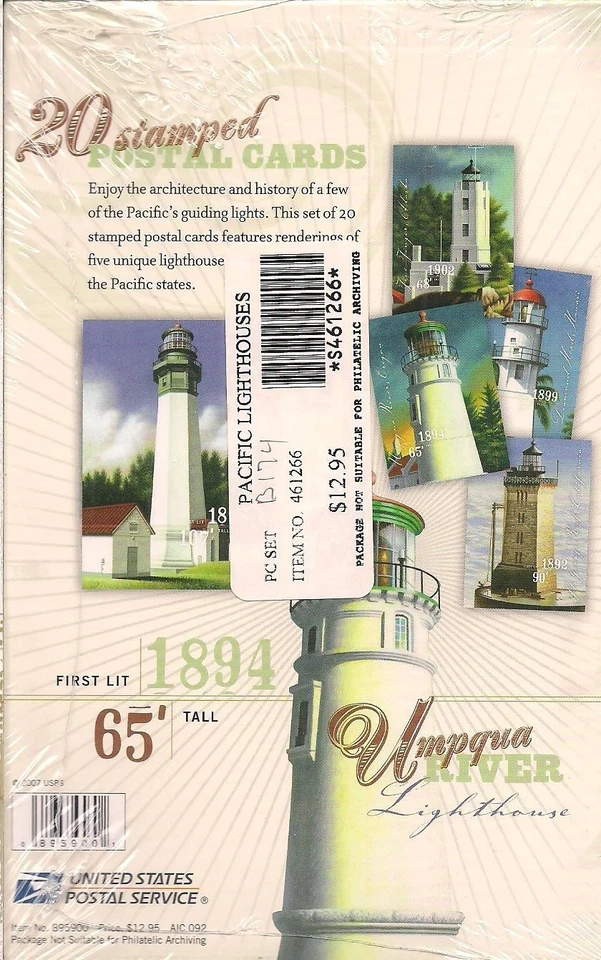UX504-508 Pacific Coast Lighthouse-book of postcards still shrink wrapped frm PO - Image 2 of 2