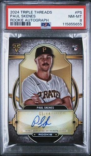 2024 Topps Triple Threads - Rookie Autographs Paul Skenes /84 PSA 8