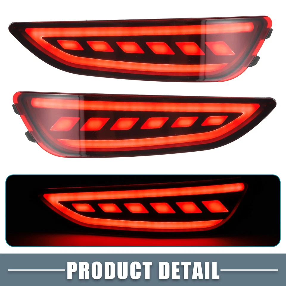 Luces de freno LED reflectoras de parachoques trasero 2 piezas para Hyundai Accent Hatchback 2012-17 Foto 4 de 4