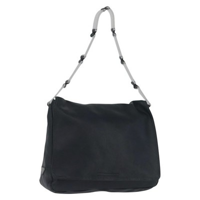 PRADA Plastic Chain Shoulder Bag Leather Black Auth 172733 | eBay