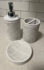 Kralix Arabesque 3 Piece Bathroom Accessory Set In White