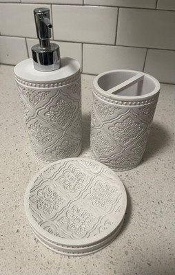 Kralix Arabesque 3 Piece Bathroom Accessory Set In White