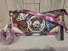 Ed Hardy Shoulder / Crossbody Bag - Black - Skulls  More NWT