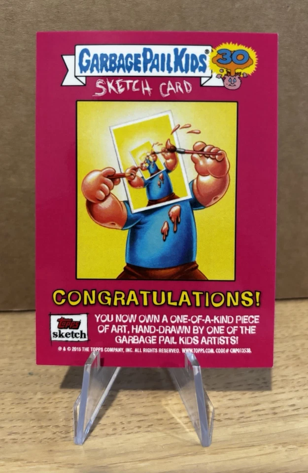 2015 Topps Garbage Pail Kids Sketch Card - Signed Brent Engstrom - Image 2 of 2