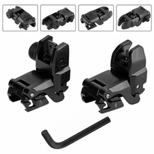 Premium Pair Flip-up Tactical Sight Plastic Folding Sights Front and Rear Set US