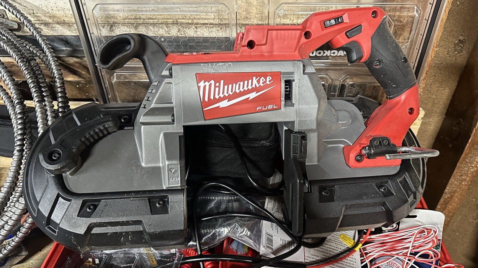 Milwaukee Fuel Portable Band Saw Manual Battery Powered Red/Gray