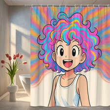 Colorful Cartoon Shower Curtain - Fun Design for Kids' Bathroom