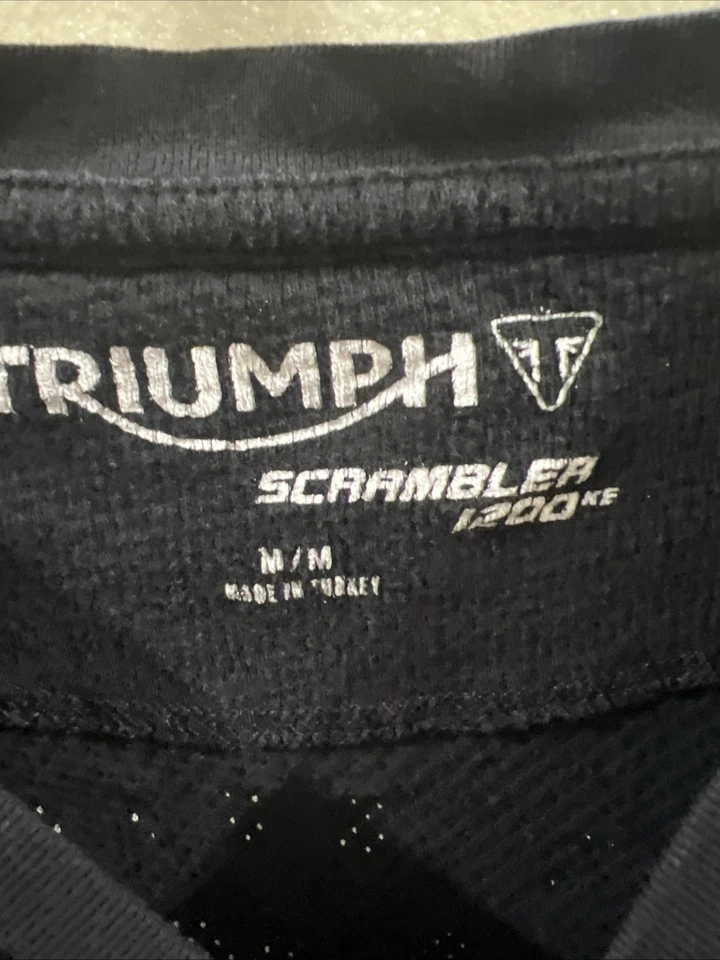 Camisa Triumph Scrambler 1200 XE Negra Blanca A Cuadros Manga Larga Waffle Talla MEDIANA Foto 3 de 4